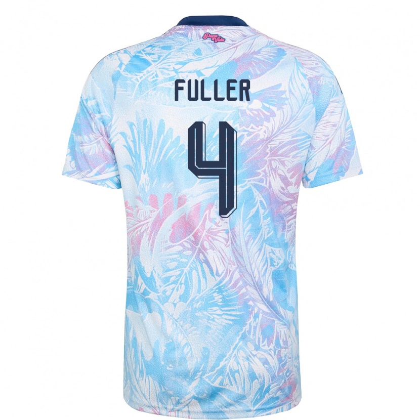 Danxen Hombre Camiseta Costa Rica Keysher Fuller #4 Azul Cielo Marino Rosa 2ª Equipación 26-28 La Camisa México