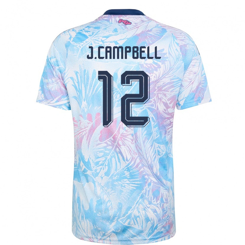 Danxen Hombre Camiseta Costa Rica Joel Campbell #12 Azul Cielo Marino Rosa 2ª Equipación 26-28 La Camisa México