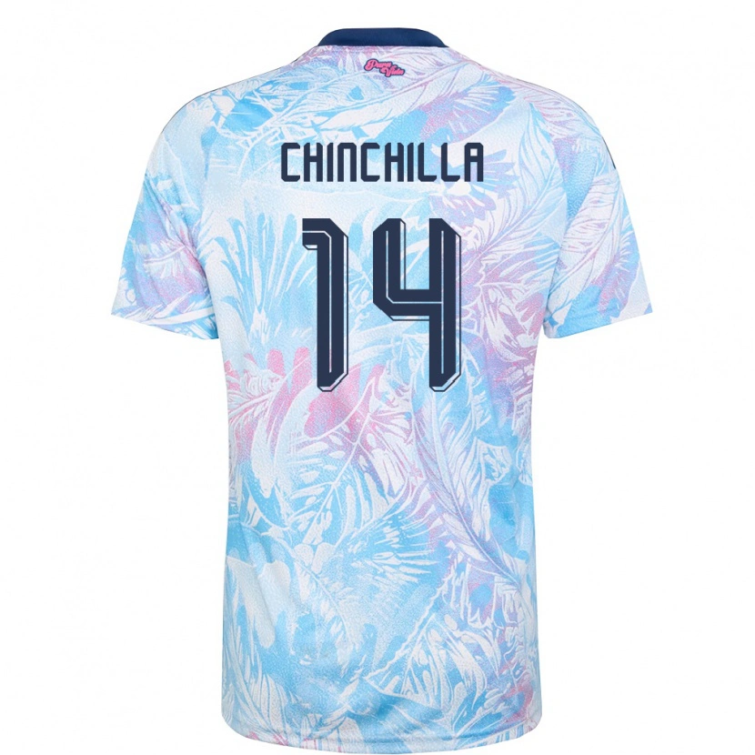 Danxen Hombre Camiseta Costa Rica Priscila Chinchilla #14 Azul Cielo Marino Rosa 2ª Equipación 26-28 La Camisa México