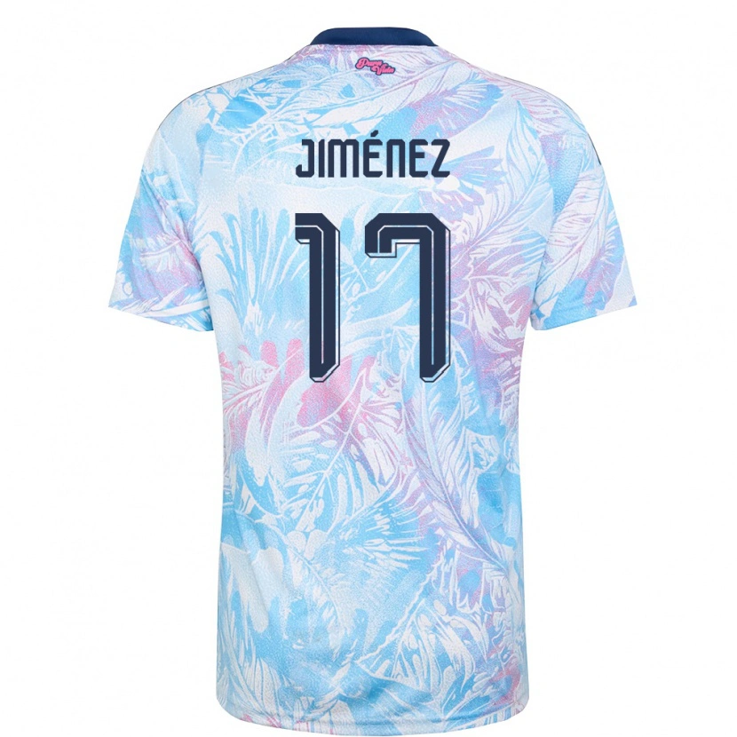 Danxen Hombre Camiseta Costa Rica Paul Jiménez #17 Azul Cielo Marino Rosa 2ª Equipación 26-28 La Camisa México