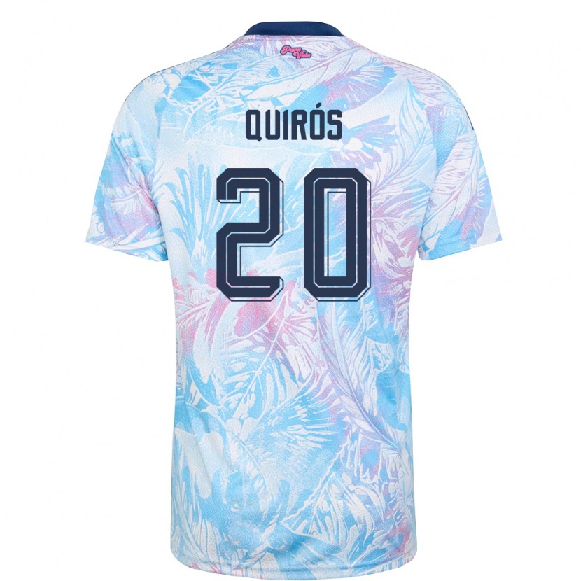Danxen Hombre Camiseta Costa Rica Haxzel Quirós #20 Azul Cielo Marino Rosa 2ª Equipación 26-28 La Camisa México