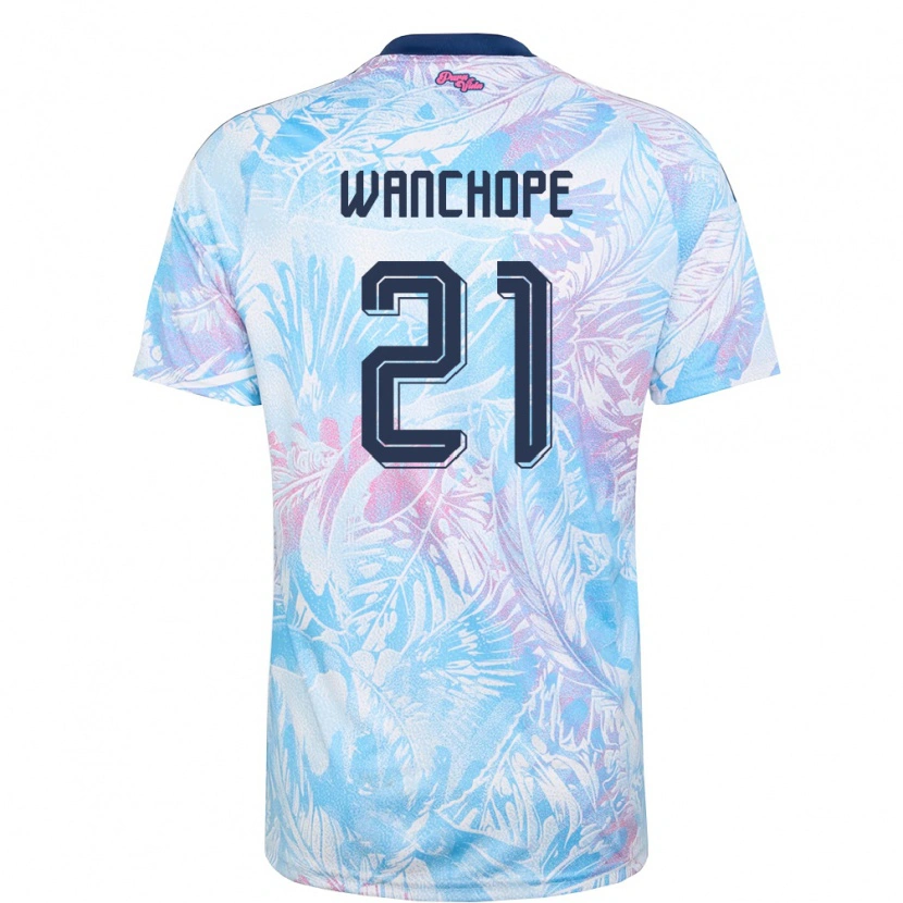 Danxen Hombre Camiseta Costa Rica Matías Wanchope #21 Azul Cielo Marino Rosa 2ª Equipación 26-28 La Camisa México