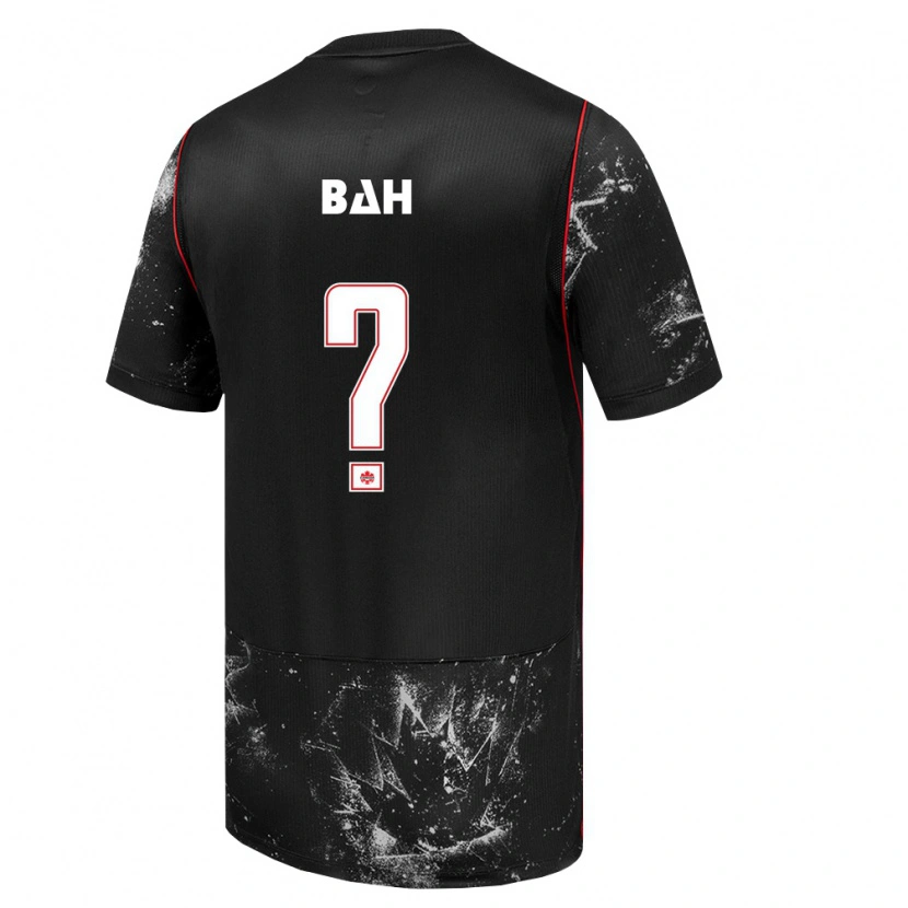 Danxen Hombre Camiseta Canadá Elage Bah #0 Negro Blanco Rojo 2ª Equipación 26-28 La Camisa México