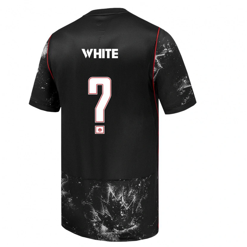 Danxen Hombre Camiseta Canadá Eric White #0 Negro Blanco Rojo 2ª Equipación 26-28 La Camisa México