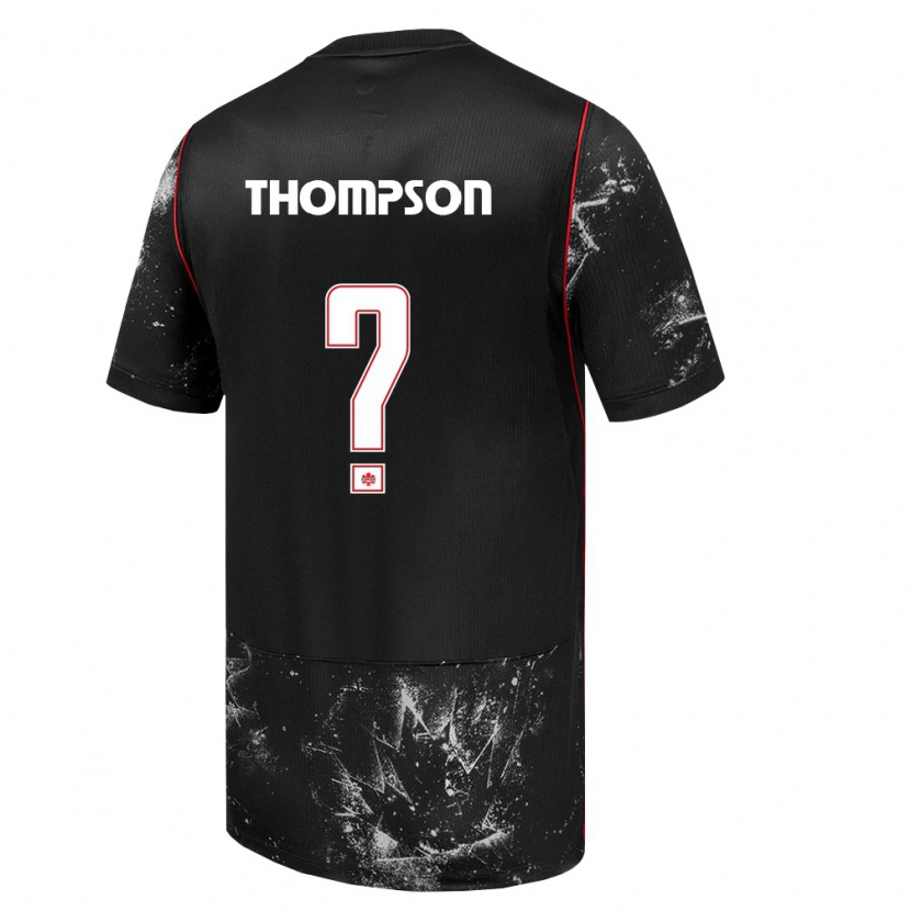 Danxen Hombre Camiseta Canadá Kosi Thompson #0 Negro Blanco Rojo 2ª Equipación 26-28 La Camisa México