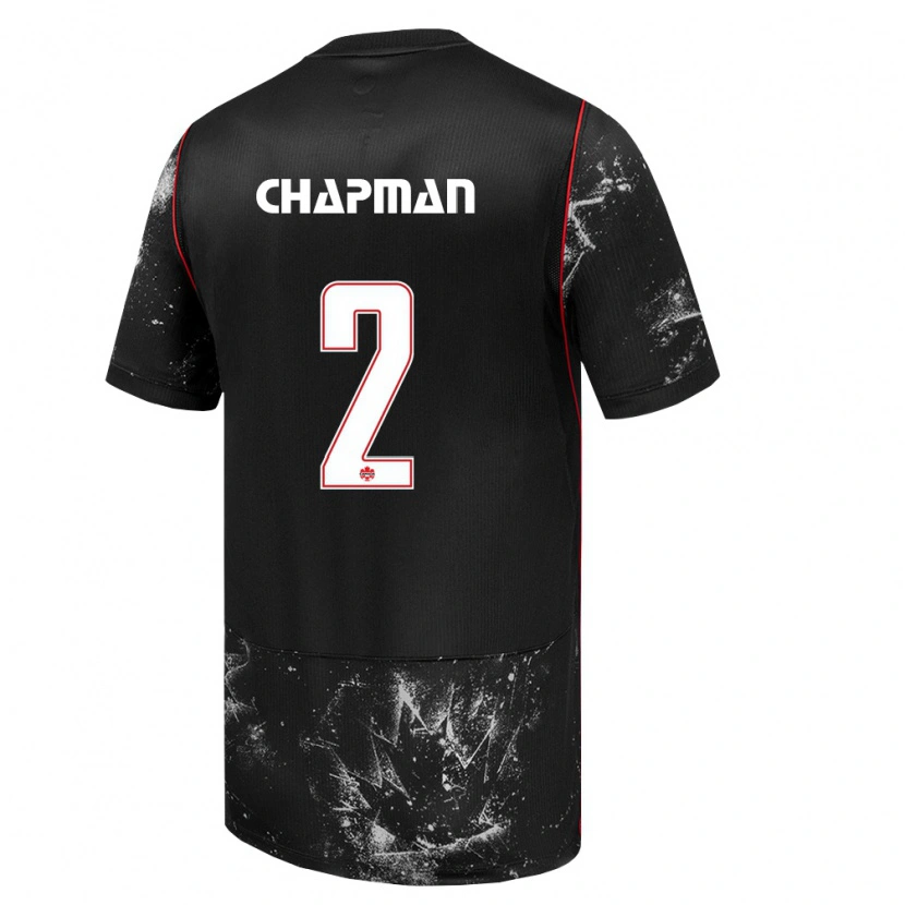 Danxen Hombre Camiseta Canadá Allysha Chapman #2 Negro Blanco Rojo 2ª Equipación 26-28 La Camisa México