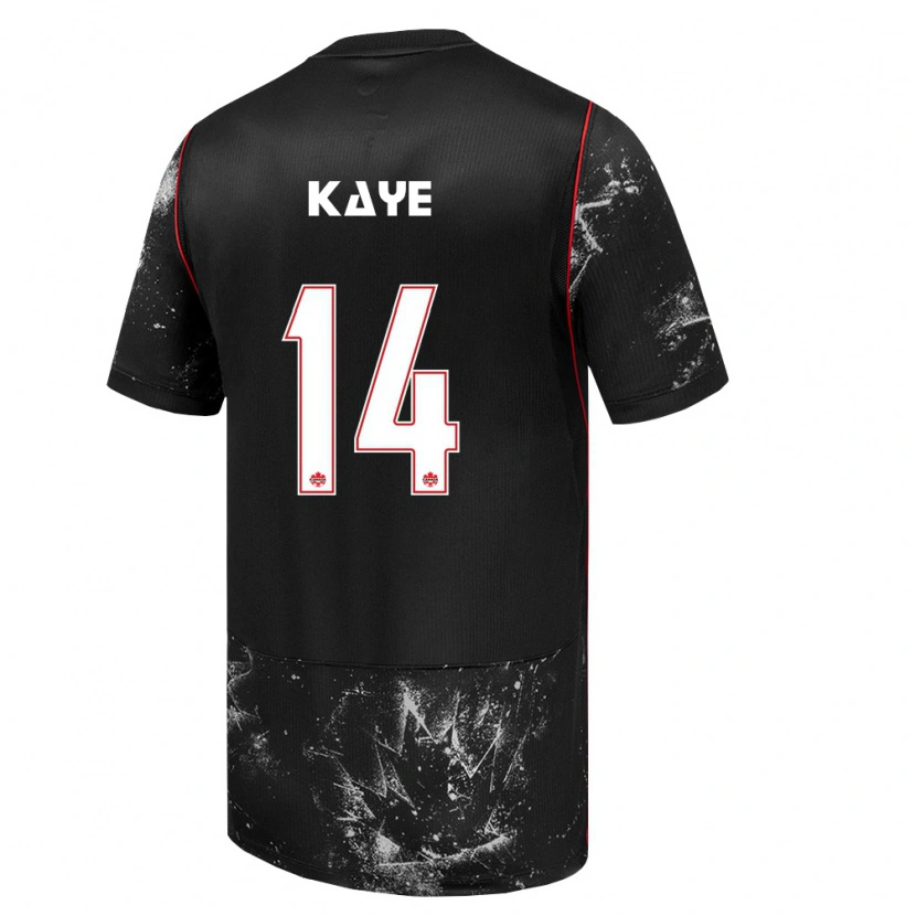 Danxen Hombre Camiseta Canadá Mark Anthony Kaye #14 Negro Blanco Rojo 2ª Equipación 26-28 La Camisa México