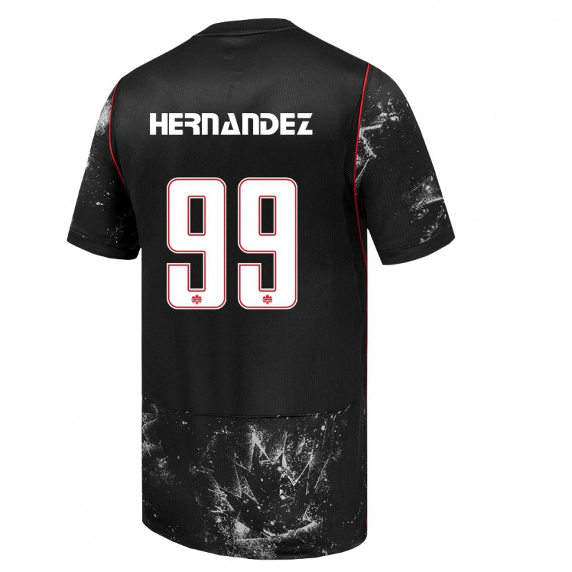 Danxen Hombre Camiseta Canadá Jeneva Hernandez Gray #99 Negro Blanco Rojo 2ª Equipación 26-28 La Camisa México