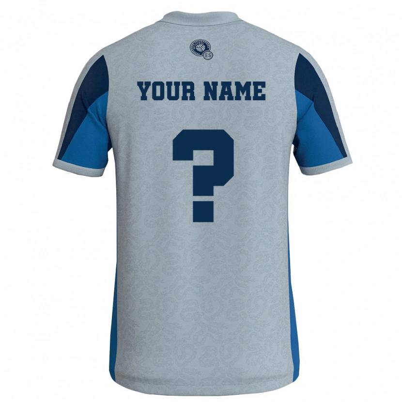 Danxen Hombre Camiseta El Salvador Su Nombre #0 Blanco Azul Cielo 2ª Equipación 26-28 La Camisa México