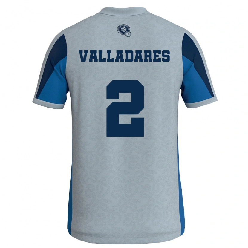Danxen Hombre Camiseta El Salvador Edenilson Valladares #2 Blanco Azul Cielo 2ª Equipación 26-28 La Camisa México