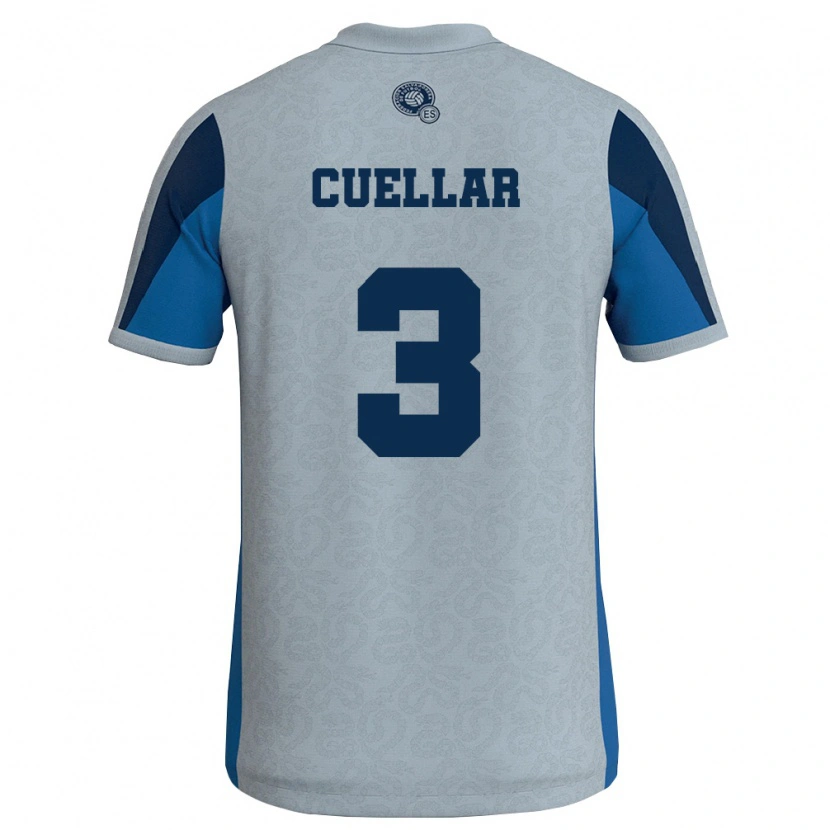 Danxen Hombre Camiseta El Salvador Sarina Cuellar #3 Blanco Azul Cielo 2ª Equipación 26-28 La Camisa México