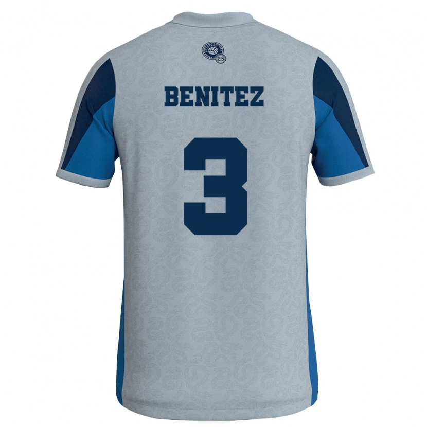 Danxen Hombre Camiseta El Salvador Carolina Benitez #3 Blanco Azul Cielo 2ª Equipación 26-28 La Camisa México