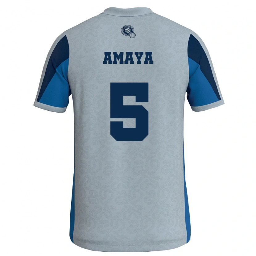 Danxen Hombre Camiseta El Salvador Nicolle Amaya #5 Blanco Azul Cielo 2ª Equipación 26-28 La Camisa México