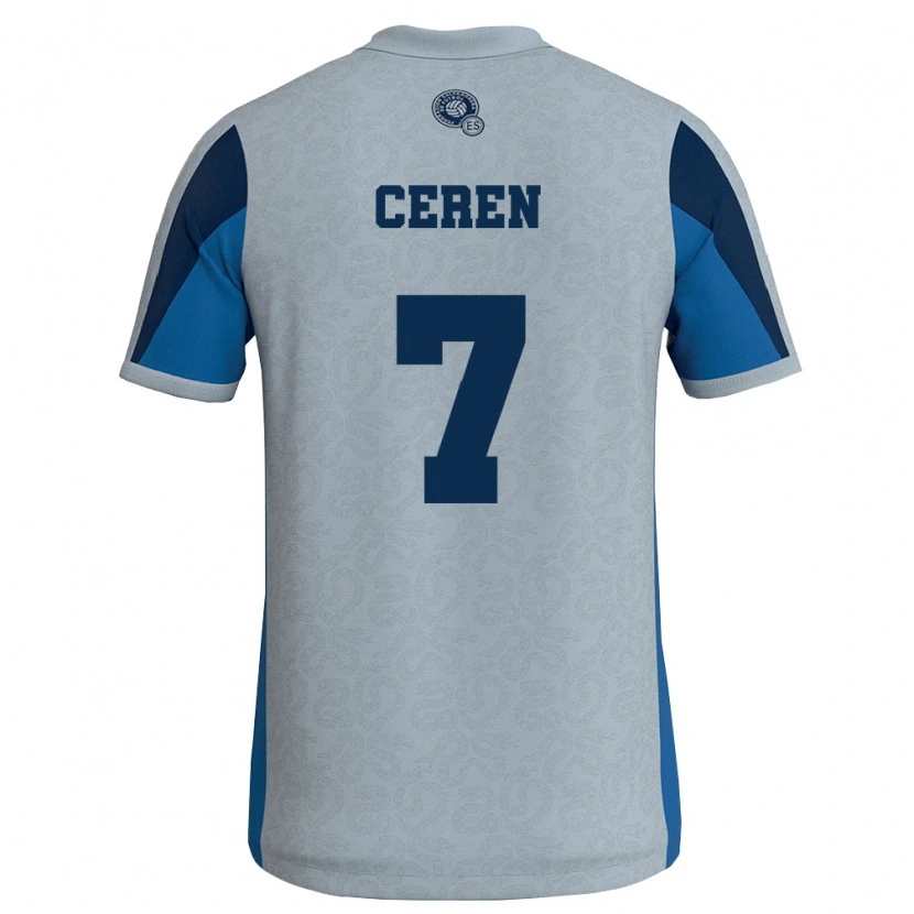 Danxen Hombre Camiseta El Salvador Darwin Cerén #7 Blanco Azul Cielo 2ª Equipación 26-28 La Camisa México