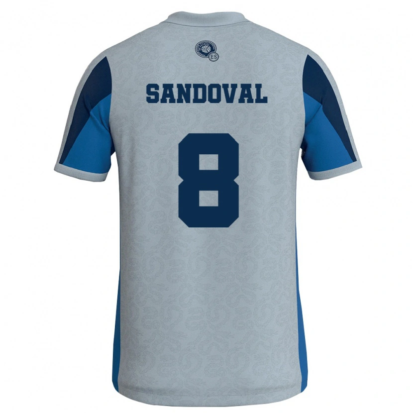 Danxen Hombre Camiseta El Salvador Emerson Sandoval #8 Blanco Azul Cielo 2ª Equipación 26-28 La Camisa México