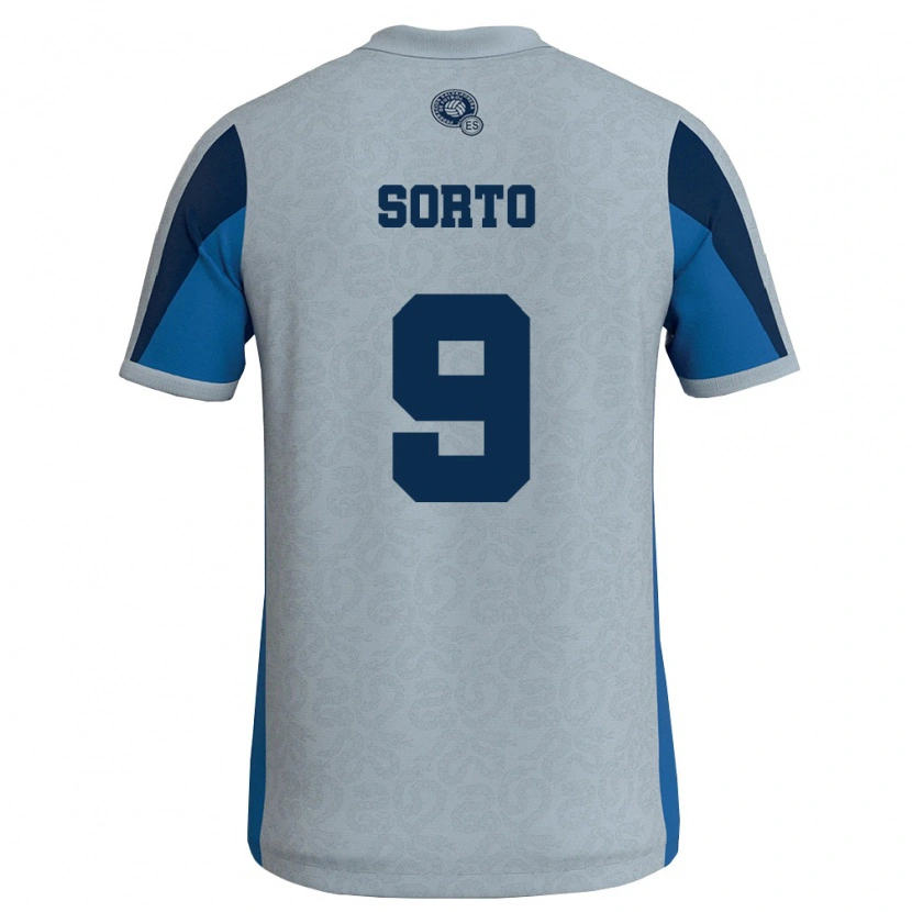 Danxen Hombre Camiseta El Salvador Andrew Sorto #9 Blanco Azul Cielo 2ª Equipación 26-28 La Camisa México