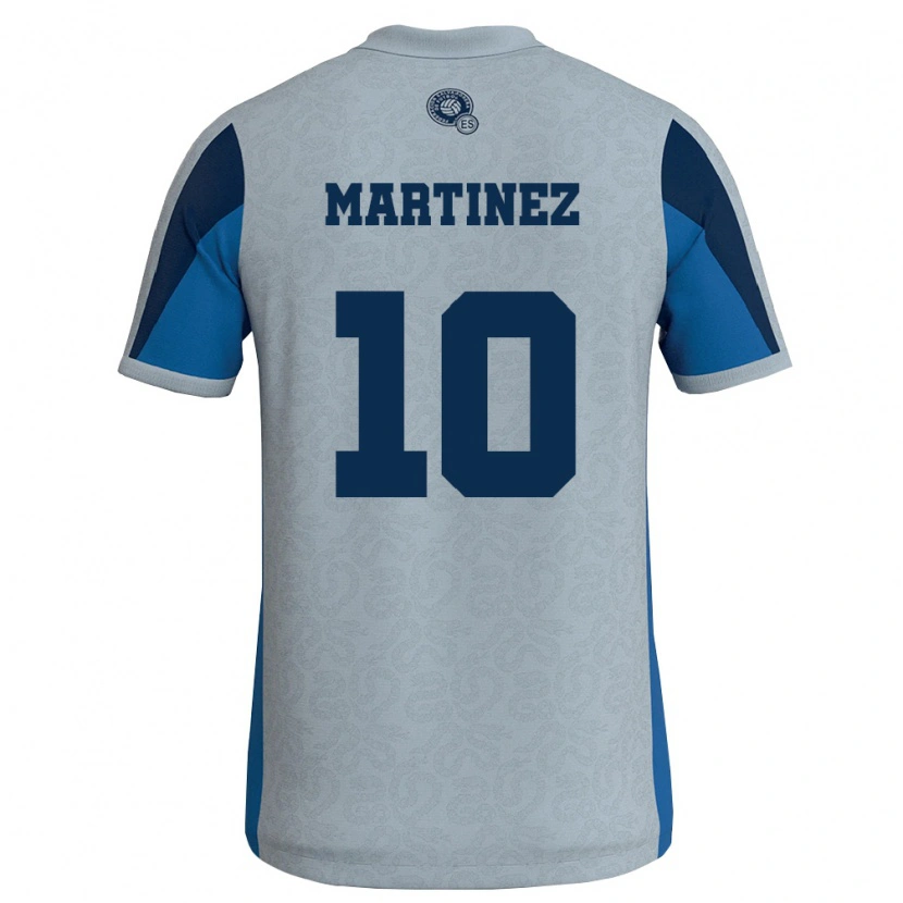 Danxen Hombre Camiseta El Salvador Jefferson Martinez #10 Blanco Azul Cielo 2ª Equipación 26-28 La Camisa México