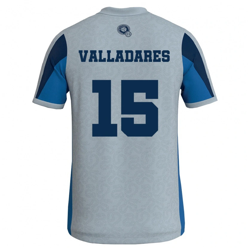 Danxen Hombre Camiseta El Salvador Jefferson Valladares #15 Blanco Azul Cielo 2ª Equipación 26-28 La Camisa México