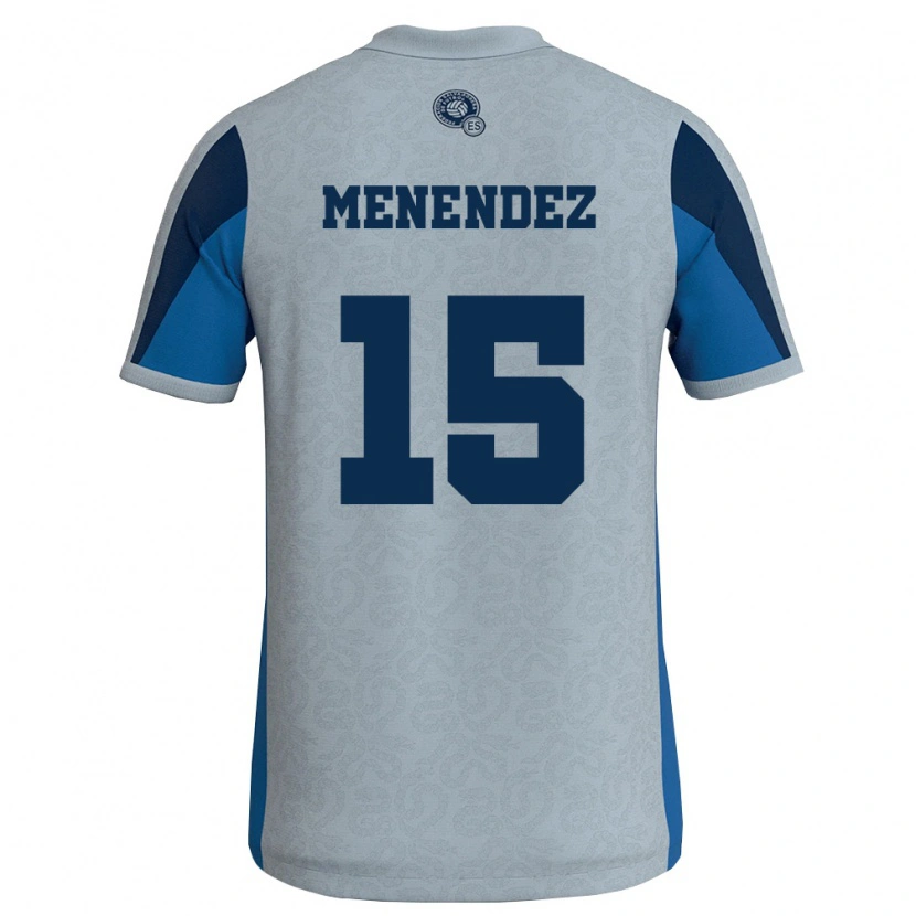 Danxen Hombre Camiseta El Salvador Alexsander Menendez #15 Blanco Azul Cielo 2ª Equipación 26-28 La Camisa México