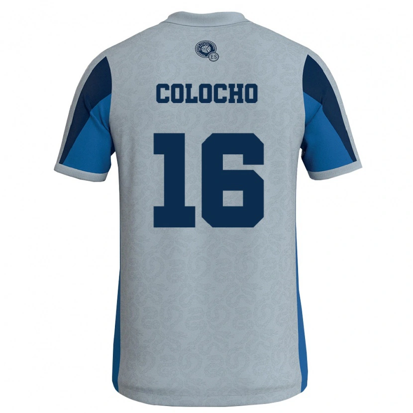 Danxen Hombre Camiseta El Salvador Aiden Colocho #16 Blanco Azul Cielo 2ª Equipación 26-28 La Camisa México