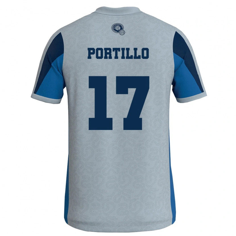 Danxen Hombre Camiseta El Salvador Anderson Portillo #17 Blanco Azul Cielo 2ª Equipación 26-28 La Camisa México
