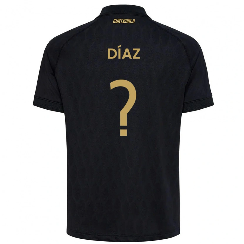 Danxen Hombre Camiseta Guatemala Hendryck Díaz #0 Negro Azul Cielo Blanco 2ª Equipación 26-28 La Camisa México