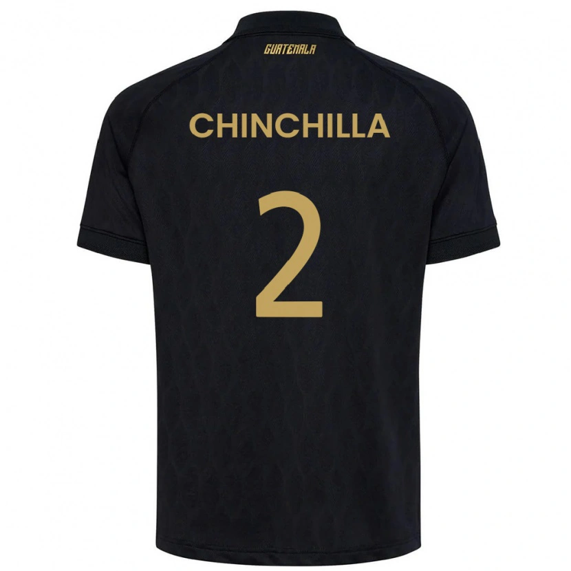 Danxen Hombre Camiseta Guatemala Nicolás Chinchilla #2 Negro Azul Cielo Blanco 2ª Equipación 26-28 La Camisa México
