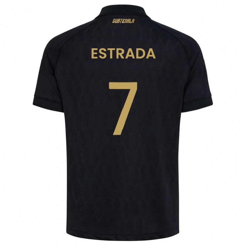 Danxen Hombre Camiseta Guatemala Javier Estrada #7 Negro Azul Cielo Blanco 2ª Equipación 26-28 La Camisa México