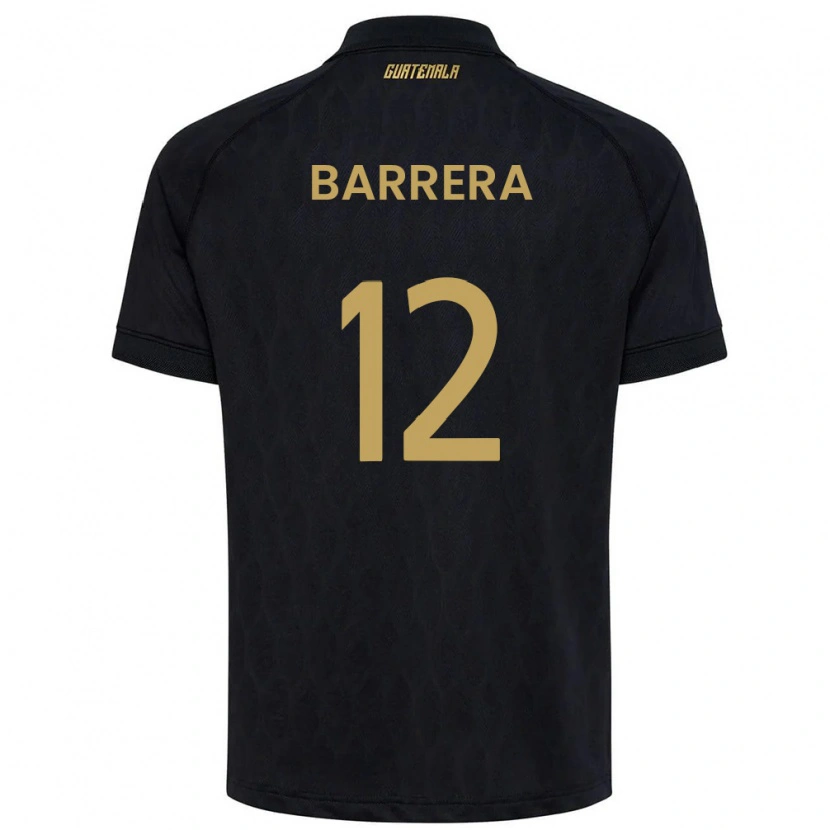 Danxen Hombre Camiseta Guatemala Rogelio Barrera #12 Negro Azul Cielo Blanco 2ª Equipación 26-28 La Camisa México
