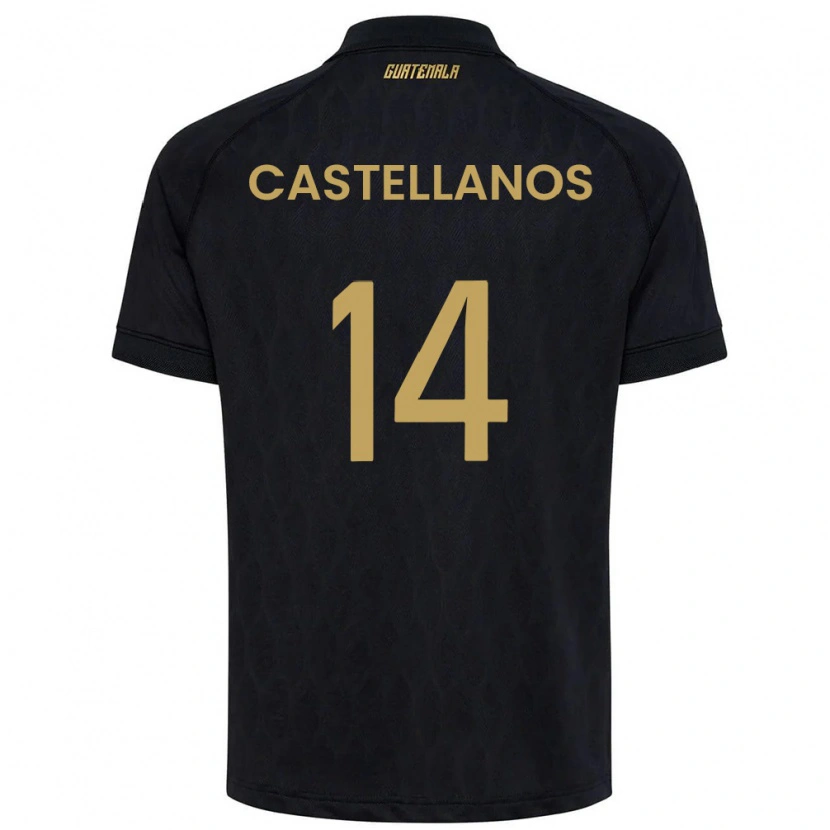 Danxen Hombre Camiseta Guatemala Jorge Castellanos #14 Negro Azul Cielo Blanco 2ª Equipación 26-28 La Camisa México