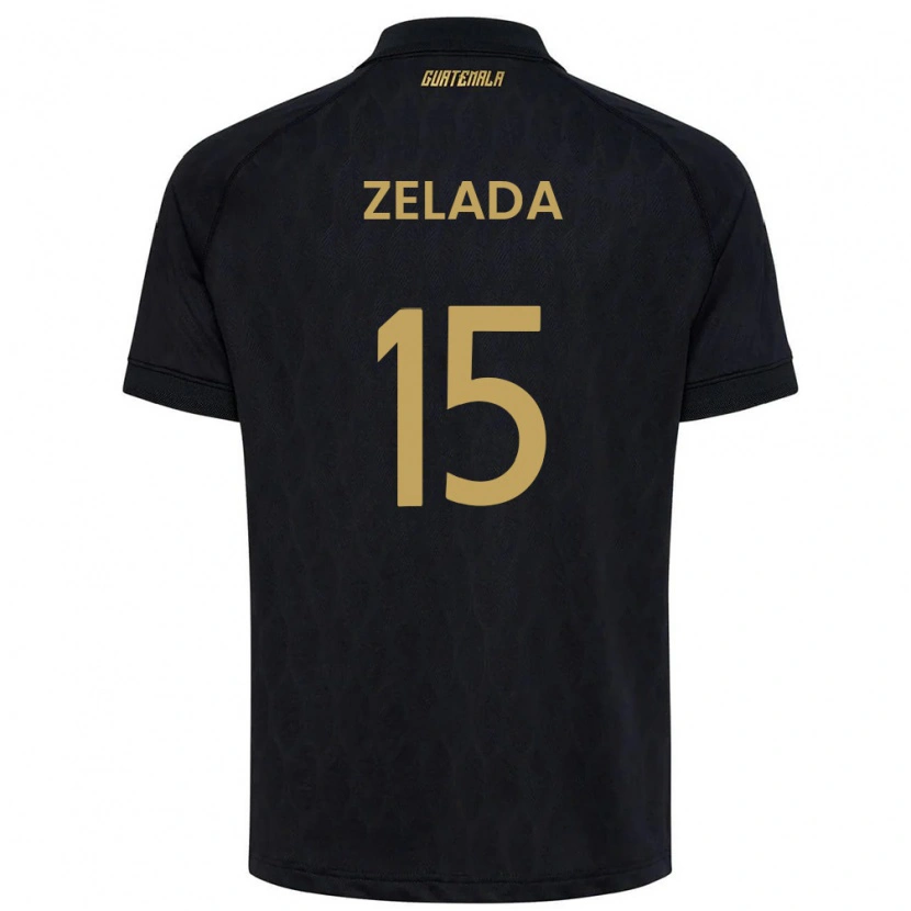 Danxen Hombre Camiseta Guatemala Carlos Zelada #15 Negro Azul Cielo Blanco 2ª Equipación 26-28 La Camisa México