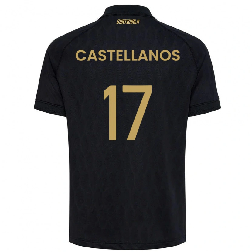 Danxen Hombre Camiseta Guatemala Óscar Castellanos #17 Negro Azul Cielo Blanco 2ª Equipación 26-28 La Camisa México