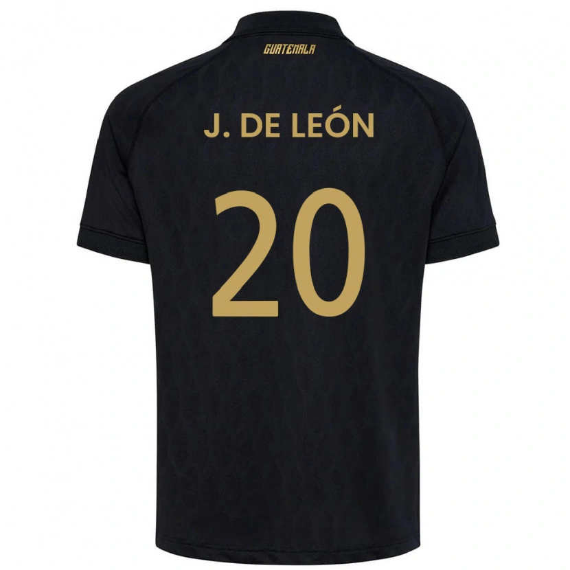 Danxen Hombre Camiseta Guatemala Jorge De León #20 Negro Azul Cielo Blanco 2ª Equipación 26-28 La Camisa México