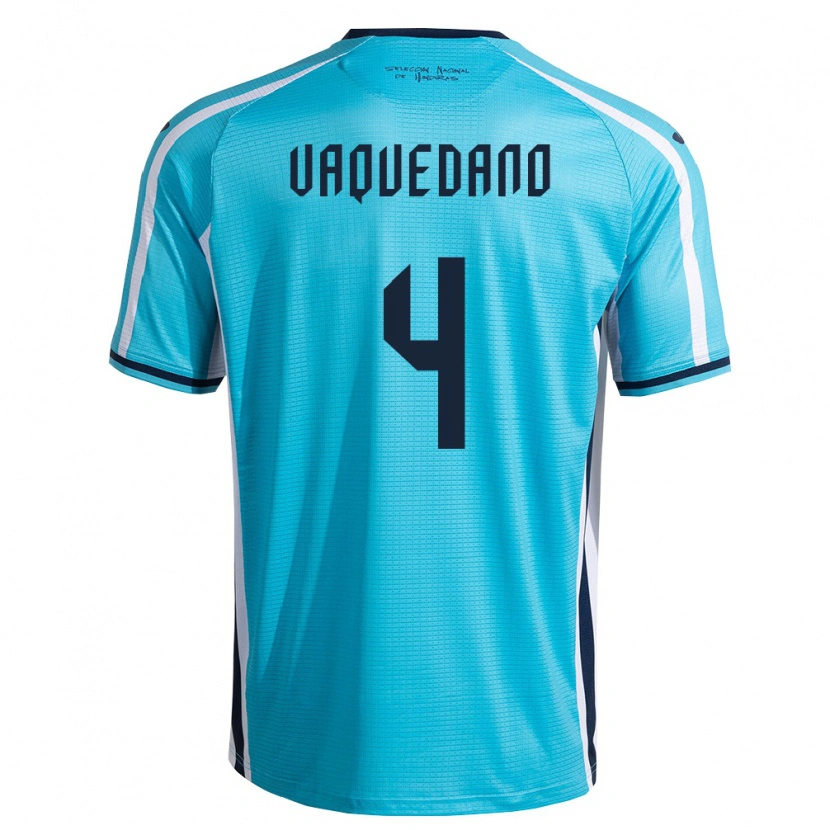 Danxen Hombre Camiseta Honduras Brayan Vaquedano #4 Azul Cielo Marino 2ª Equipación 26-28 La Camisa México