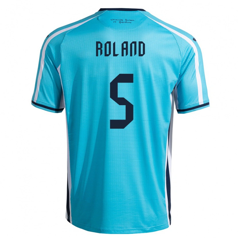 Danxen Hombre Camiseta Honduras Daniel Roland #5 Azul Cielo Marino 2ª Equipación 26-28 La Camisa México