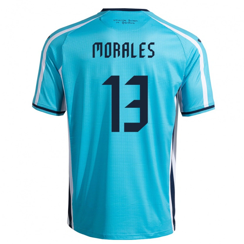 Danxen Hombre Camiseta Honduras Maikol Morales #13 Azul Cielo Marino 2ª Equipación 26-28 La Camisa México