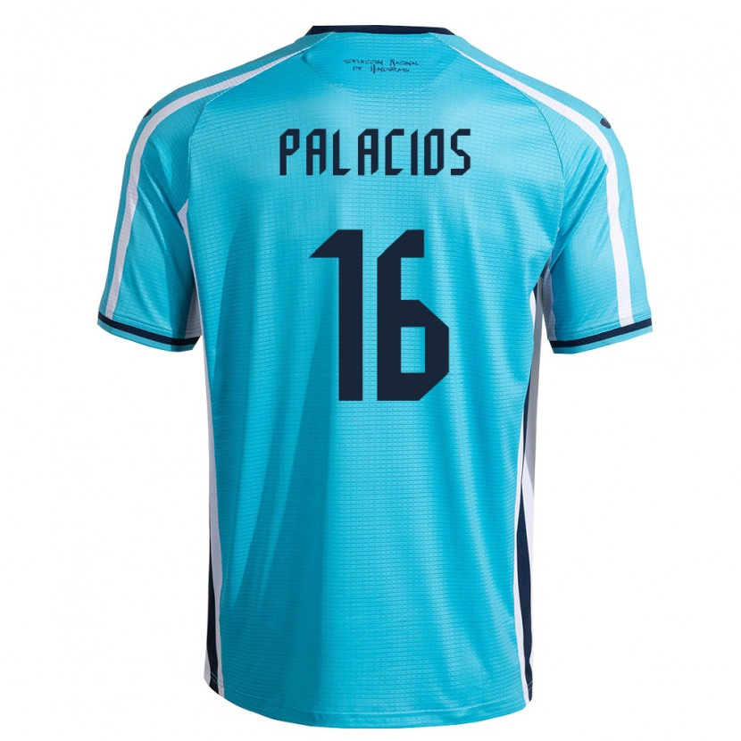 Danxen Hombre Camiseta Honduras Danilo Palacios #16 Azul Cielo Marino 2ª Equipación 26-28 La Camisa México