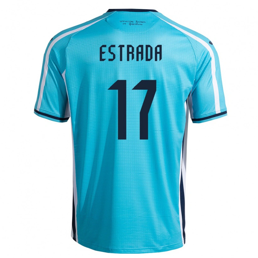 Danxen Hombre Camiseta Honduras Saúl Estrada #17 Azul Cielo Marino 2ª Equipación 26-28 La Camisa México