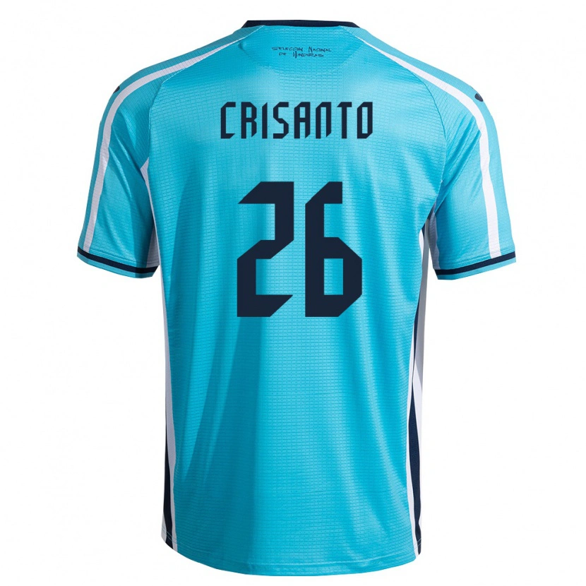 Danxen Hombre Camiseta Honduras Luis Crisanto #26 Azul Cielo Marino 2ª Equipación 26-28 La Camisa México