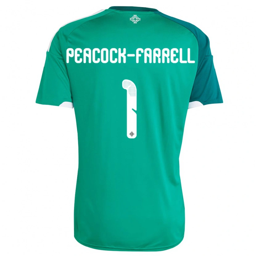 Danxen Mujer Camiseta Irlanda Del Norte Bailey Peacock-Farrell #1 Verde Blanco 1ª Equipación 26-28 La Camisa México