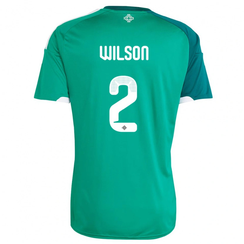 Danxen Mujer Camiseta Irlanda Del Norte Ben Wilson #2 Verde Blanco 1ª Equipación 26-28 La Camisa México