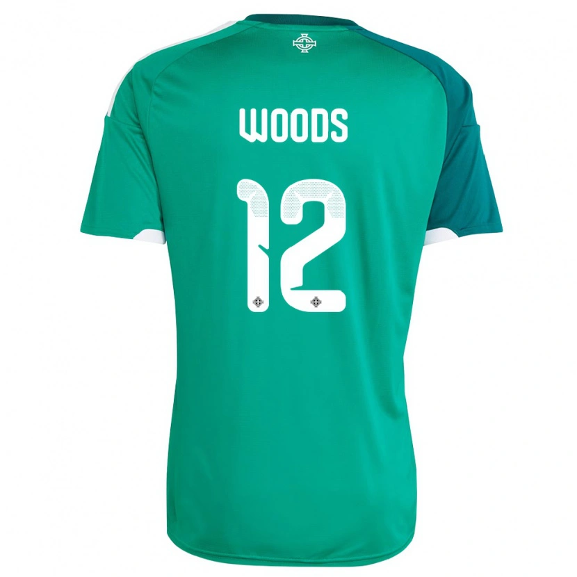 Danxen Mujer Camiseta Irlanda Del Norte Lilie Woods #12 Verde Blanco 1ª Equipación 26-28 La Camisa México
