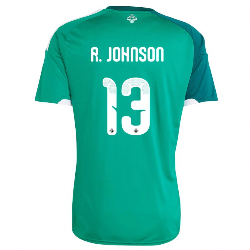Danxen Mujer Camiseta Irlanda Del Norte Ryan Johnson #13 Verde Blanco 1ª Equipación 26-28 La Camisa México