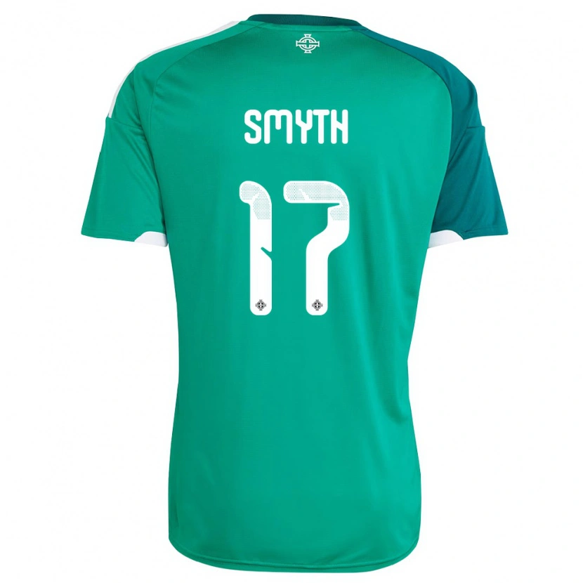 Danxen Mujer Camiseta Irlanda Del Norte Casey Smyth #17 Verde Blanco 1ª Equipación 26-28 La Camisa México