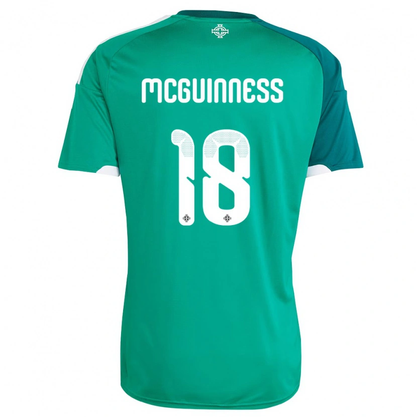 Danxen Mujer Camiseta Irlanda Del Norte Caitlin Mcguinness #18 Verde Blanco 1ª Equipación 26-28 La Camisa México