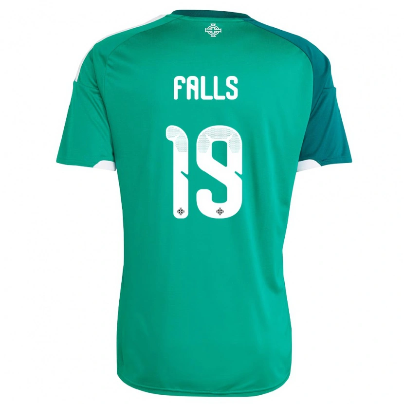 Danxen Mujer Camiseta Irlanda Del Norte Conor Falls #19 Verde Blanco 1ª Equipación 26-28 La Camisa México