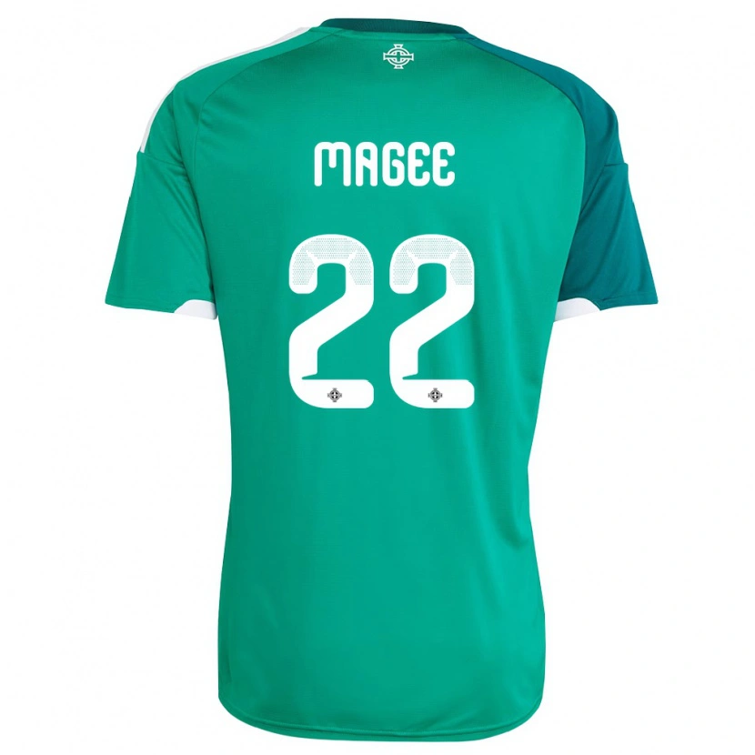Danxen Mujer Camiseta Irlanda Del Norte Abbie Magee #22 Verde Blanco 1ª Equipación 26-28 La Camisa México