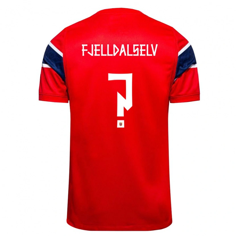 Danxen Mujer Camiseta Noruega Sander Elias Fjelldalselv #0 Rojo Marino Blanco 1ª Equipación 26-28 La Camisa México