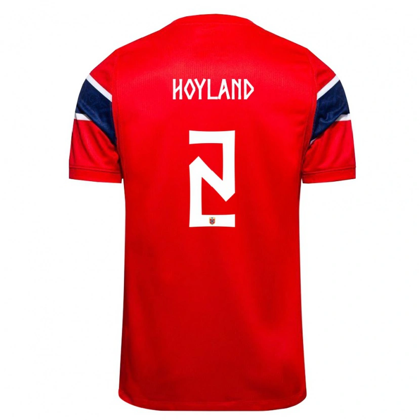 Danxen Mujer Camiseta Noruega Luca Høyland #2 Rojo Marino Blanco 1ª Equipación 26-28 La Camisa México
