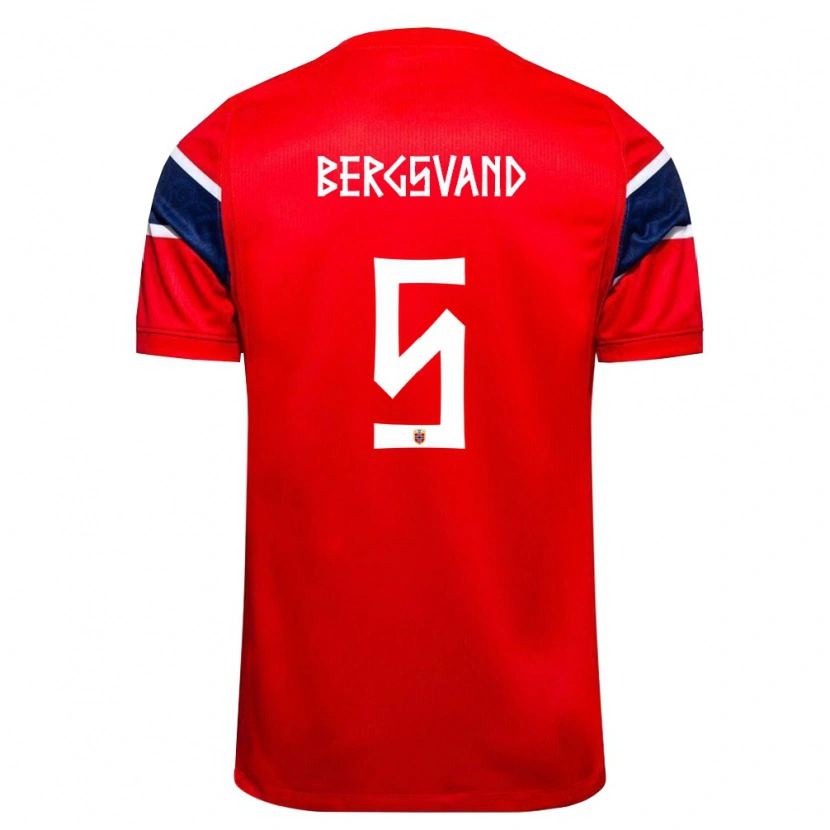 Danxen Mujer Camiseta Noruega Guro Bergsvand #5 Rojo Marino Blanco 1ª Equipación 26-28 La Camisa México